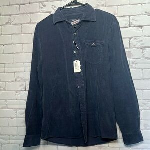 NEW Johnnie O Men’s Button Down Shirt with Pocket Corduroy Size Medium